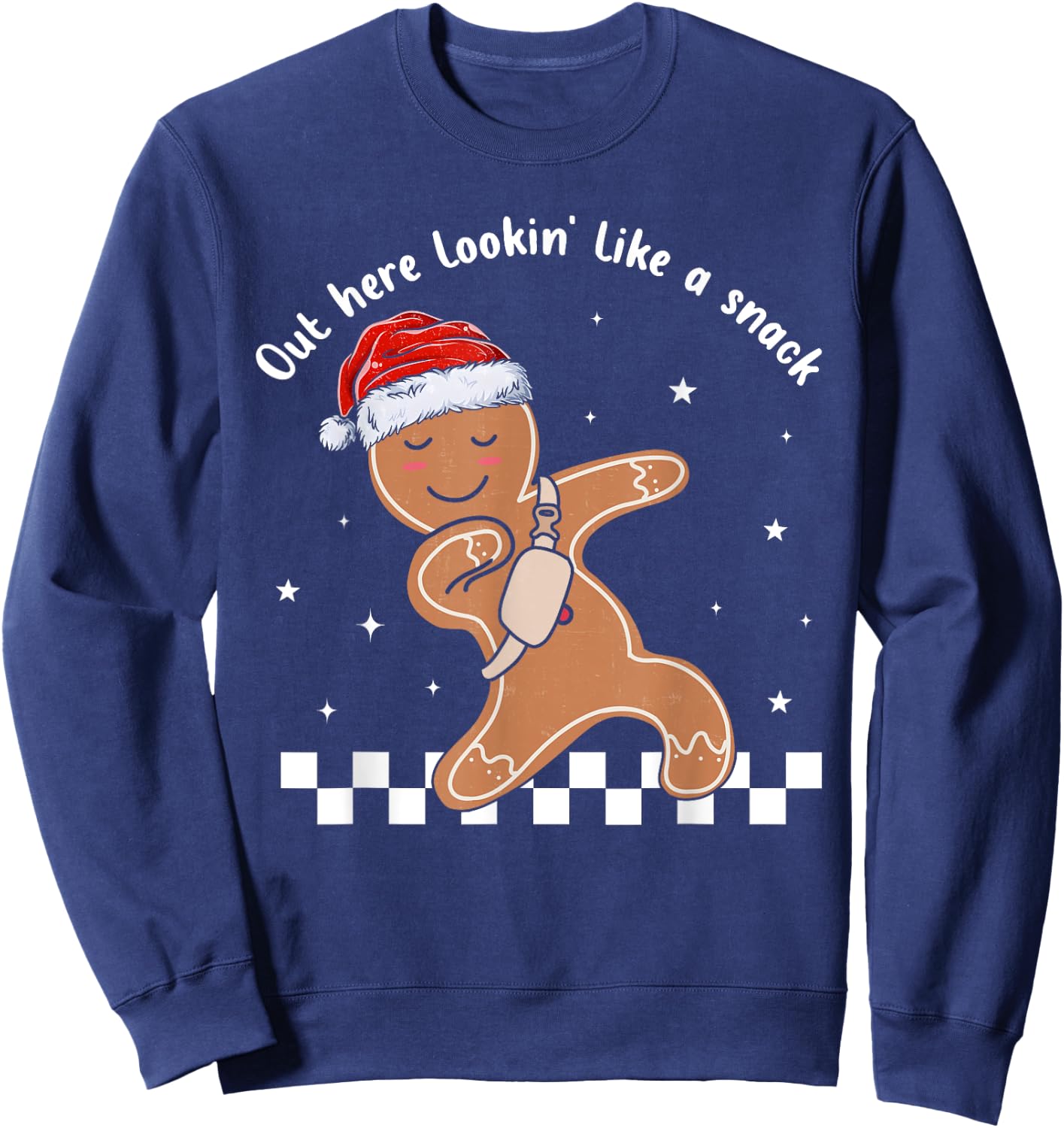 Out Here Looking Like A Snack Gingerbread BouJee Christmas Sweatshirt - Sweatshirt | Navy
