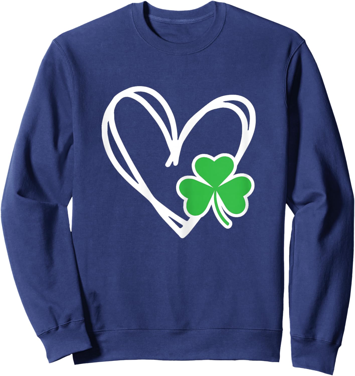 Shamrock Heart St Patricks Day Mommy and Me Matching Sweatshirt - Sweatshirt | Navy