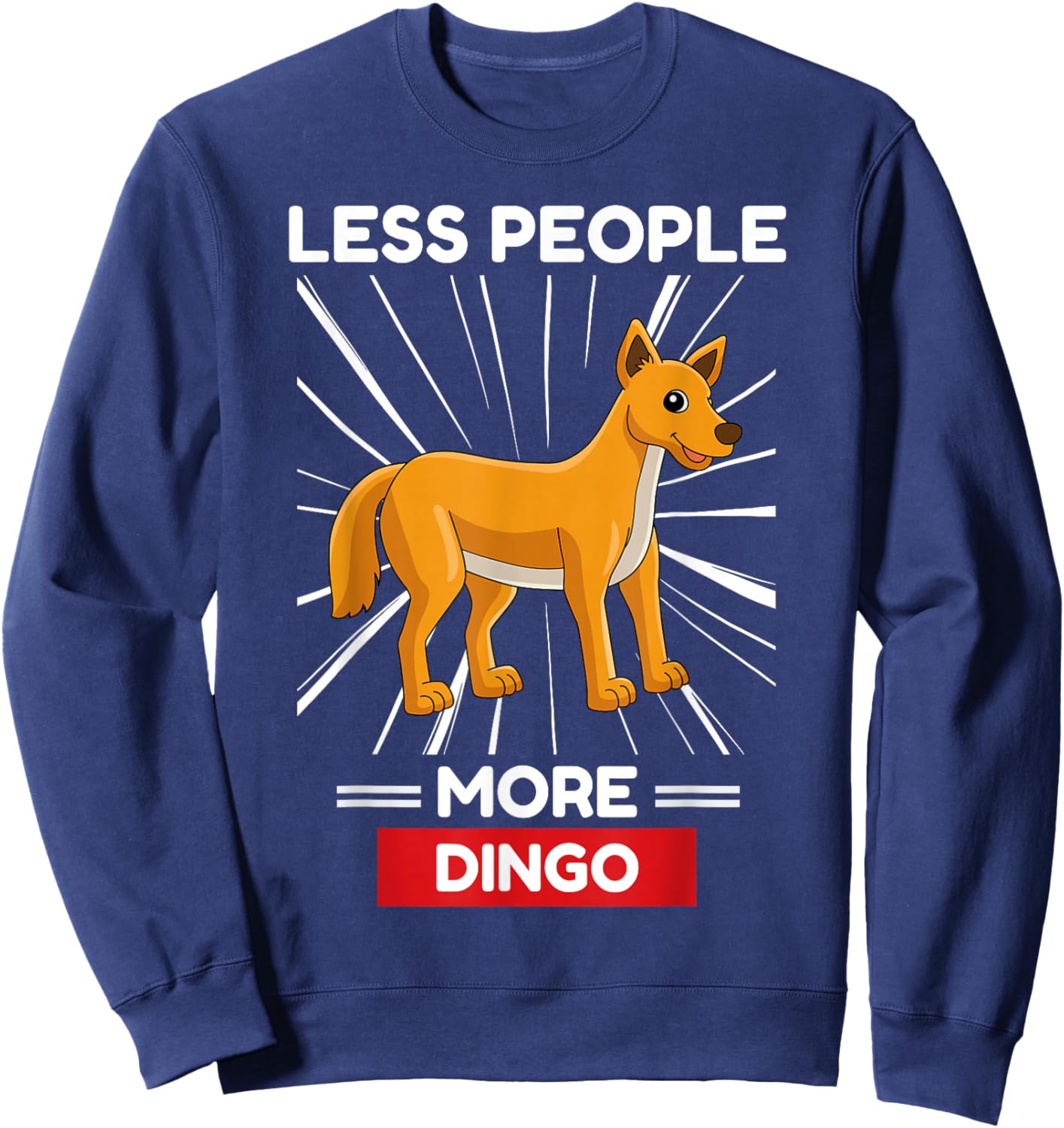 Cute Kawaii Dingo Less People More Dingo Sweatshirt - Sweatshirt | Navy