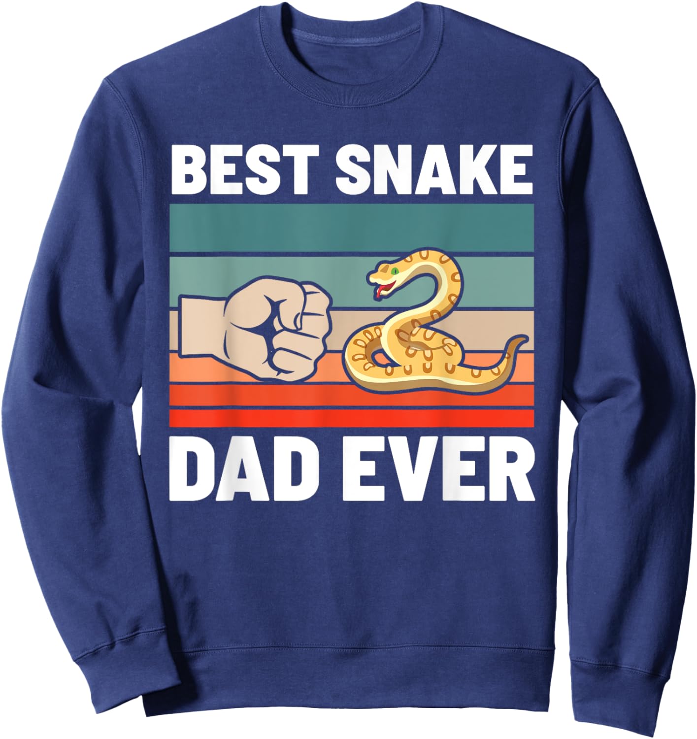 Best Snake Dad Ever Ball Python Owner Father's Day Retro Sweatshirt - Sweatshirt | Navy