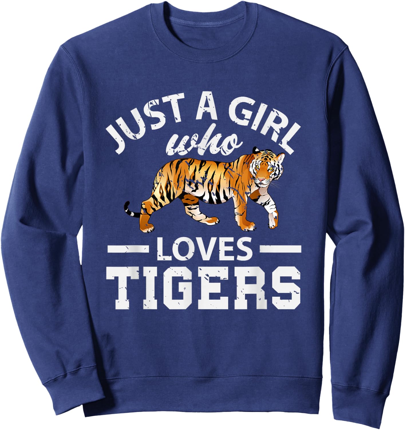 Just A Girl Who Loves Tiger Small Sweatshirt - Sweatshirt | Navy