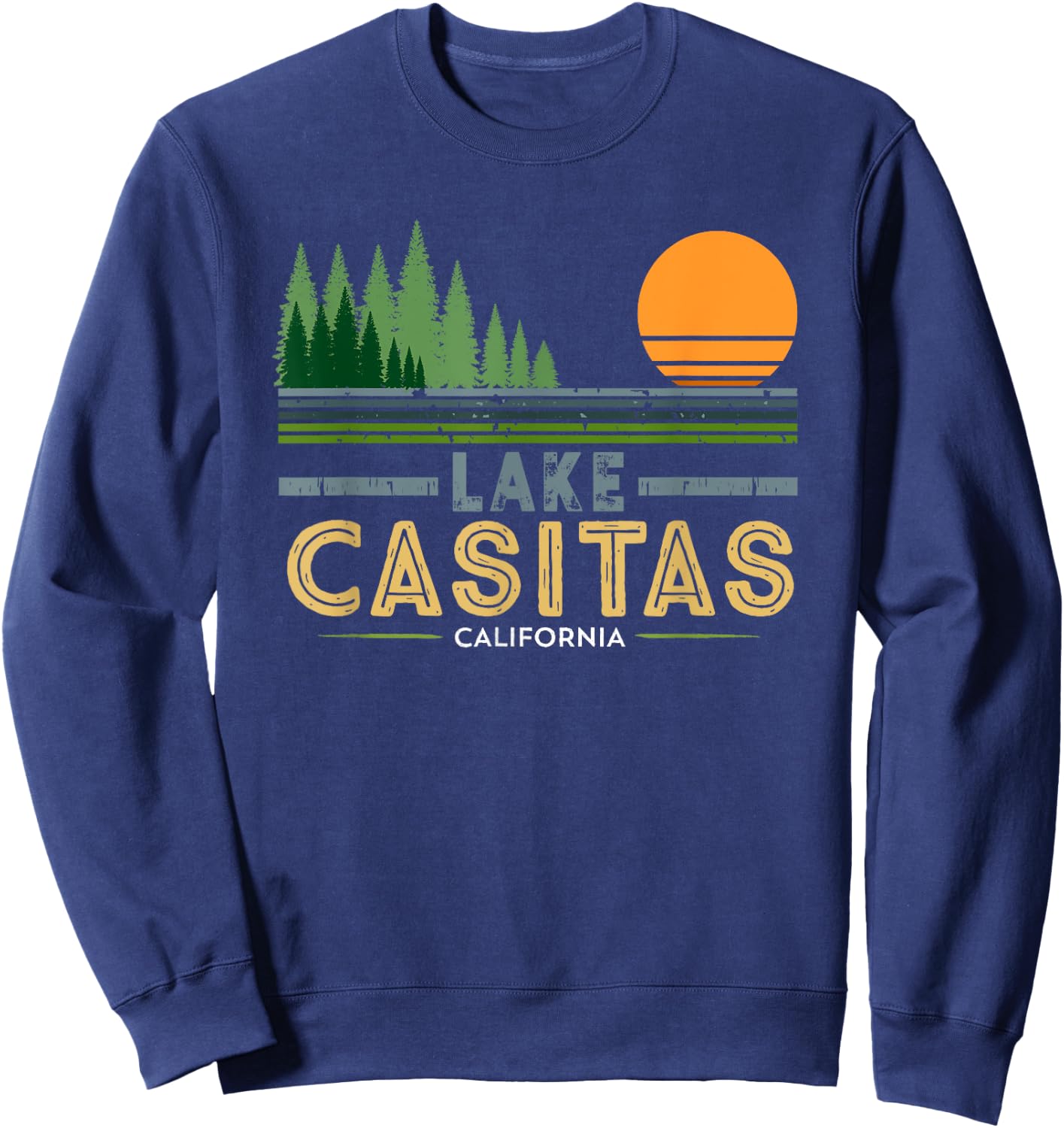 Vintage Lake Casitas California Sweatshirt - Sweatshirt | Navy