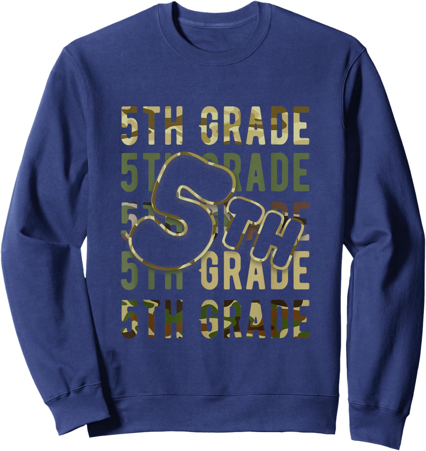 Camo Team 5th Grade Squad Back To School Teacher Kids Boys Sweatshirt - Sweatshirt | Navy