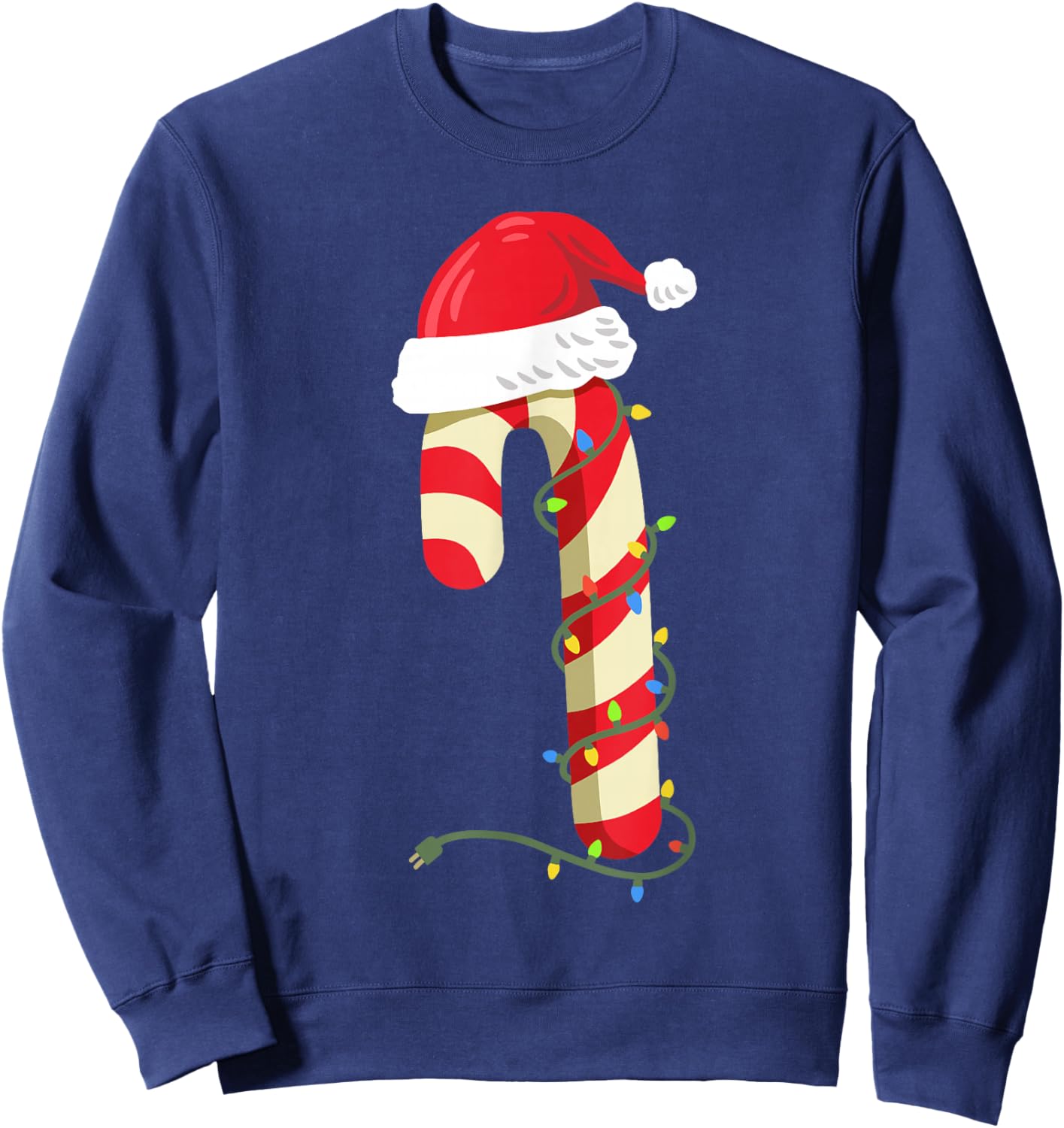 Christmas Candy Cane Funny Santa Xmas Girls Boys Kids Sweatshirt - Sweatshirt | Navy