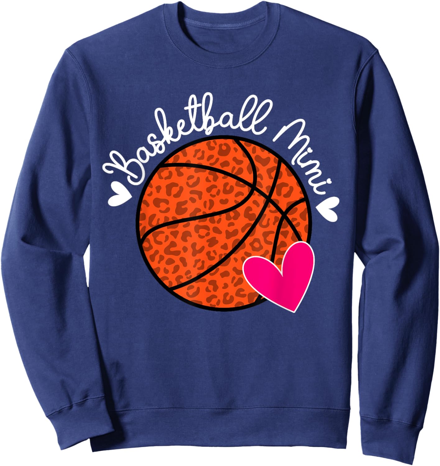 Basketball Mimi Heart Grandma Mimi Of A Basketball Player Sweatshirt - Sweatshirt | Navy