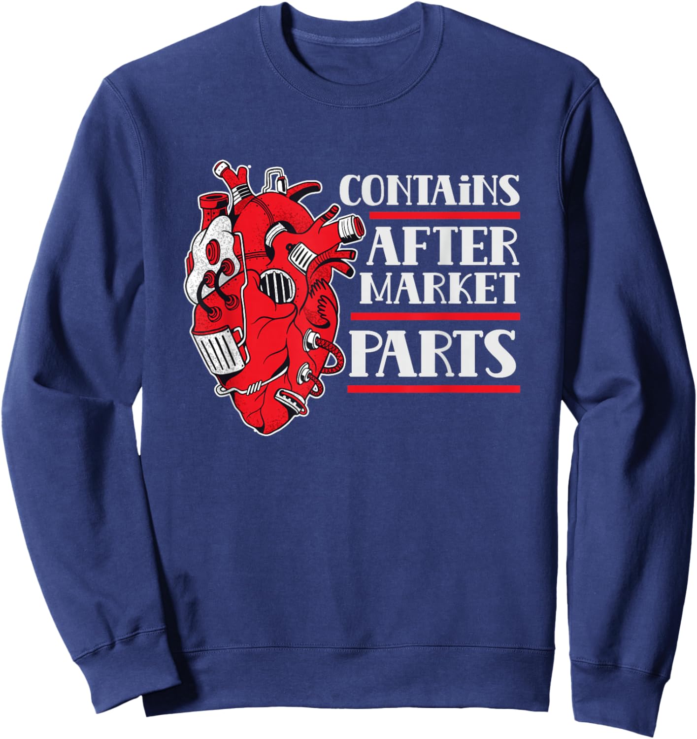 Includes Aftermarket Parts Patient Op Heart Surgery Sweatshirt - Sweatshirt | Navy