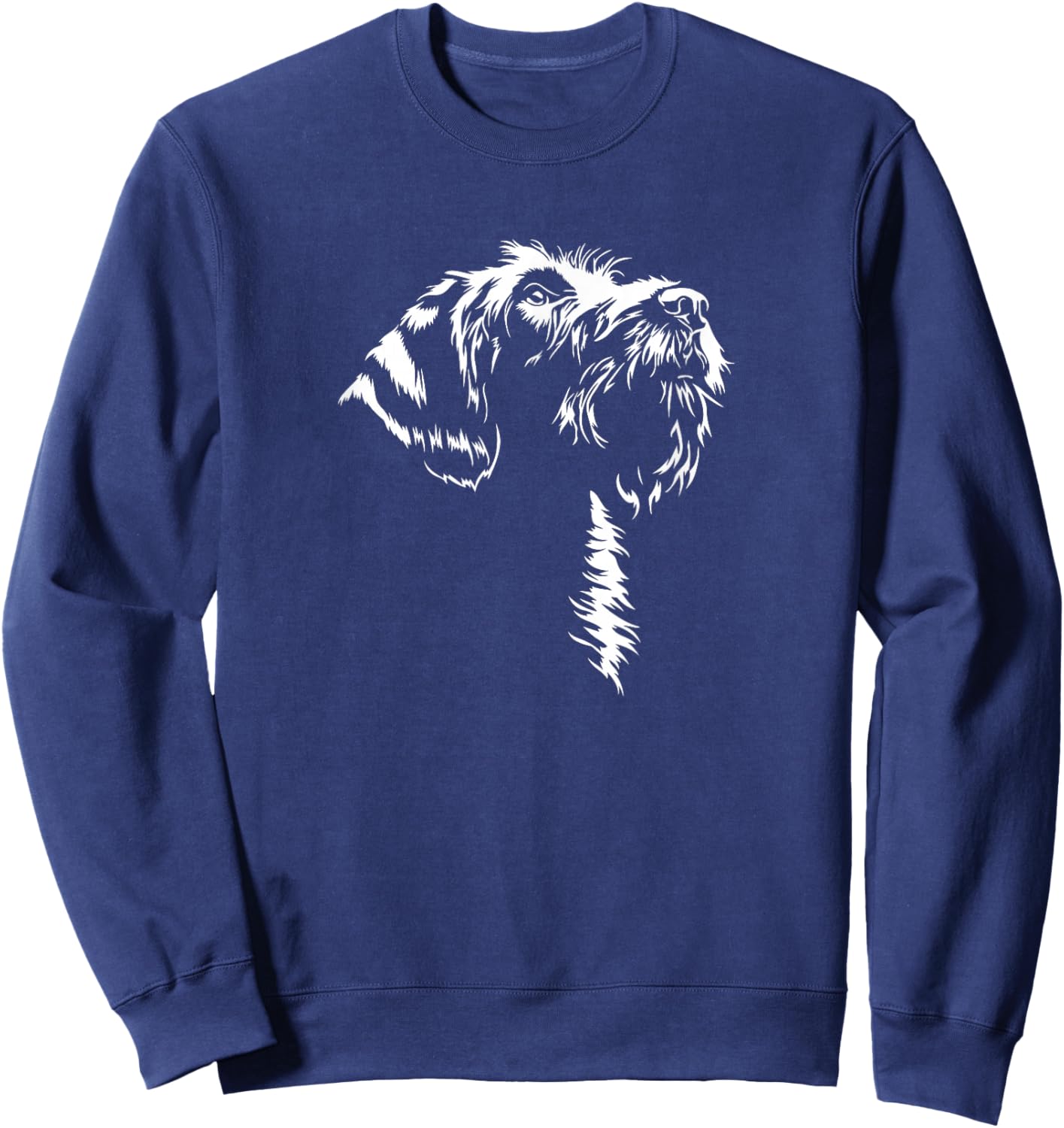 Korthals Griffon Portrait Silhouette Hunting Dog Griffon Dog Sweatshirt - Sweatshirt | Navy