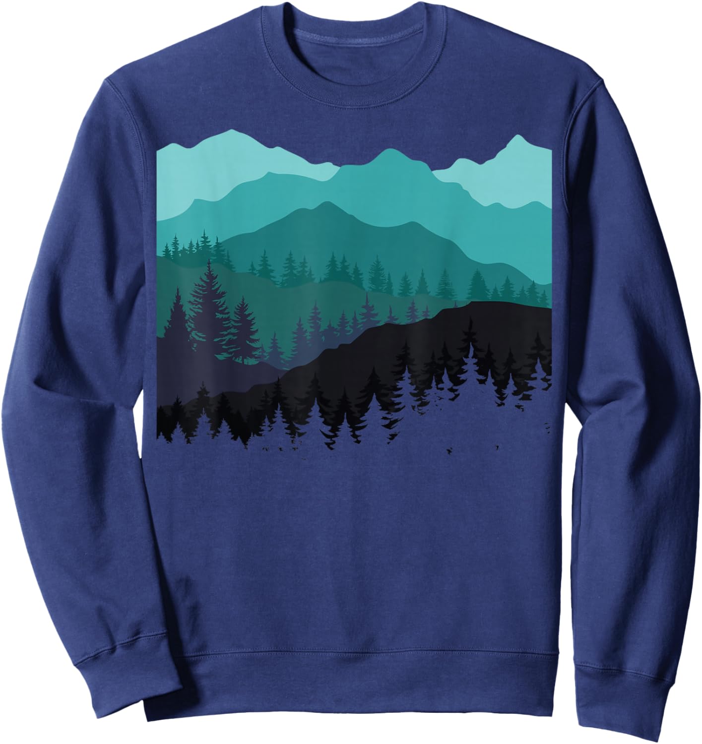 Timeless Mountain, Nature Trees and Forest Sweatshirt - Sweatshirt | Navy