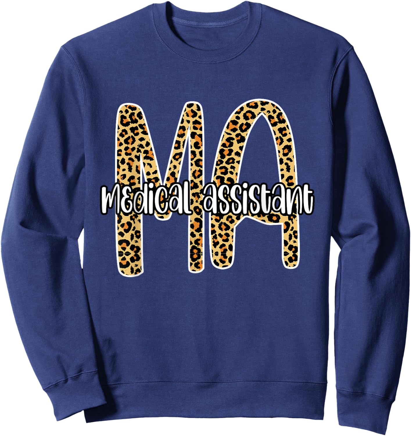 MA medical assistant , Leopard plaid Clinical nurse Gift Sweatshirt - Sweatshirt | Navy