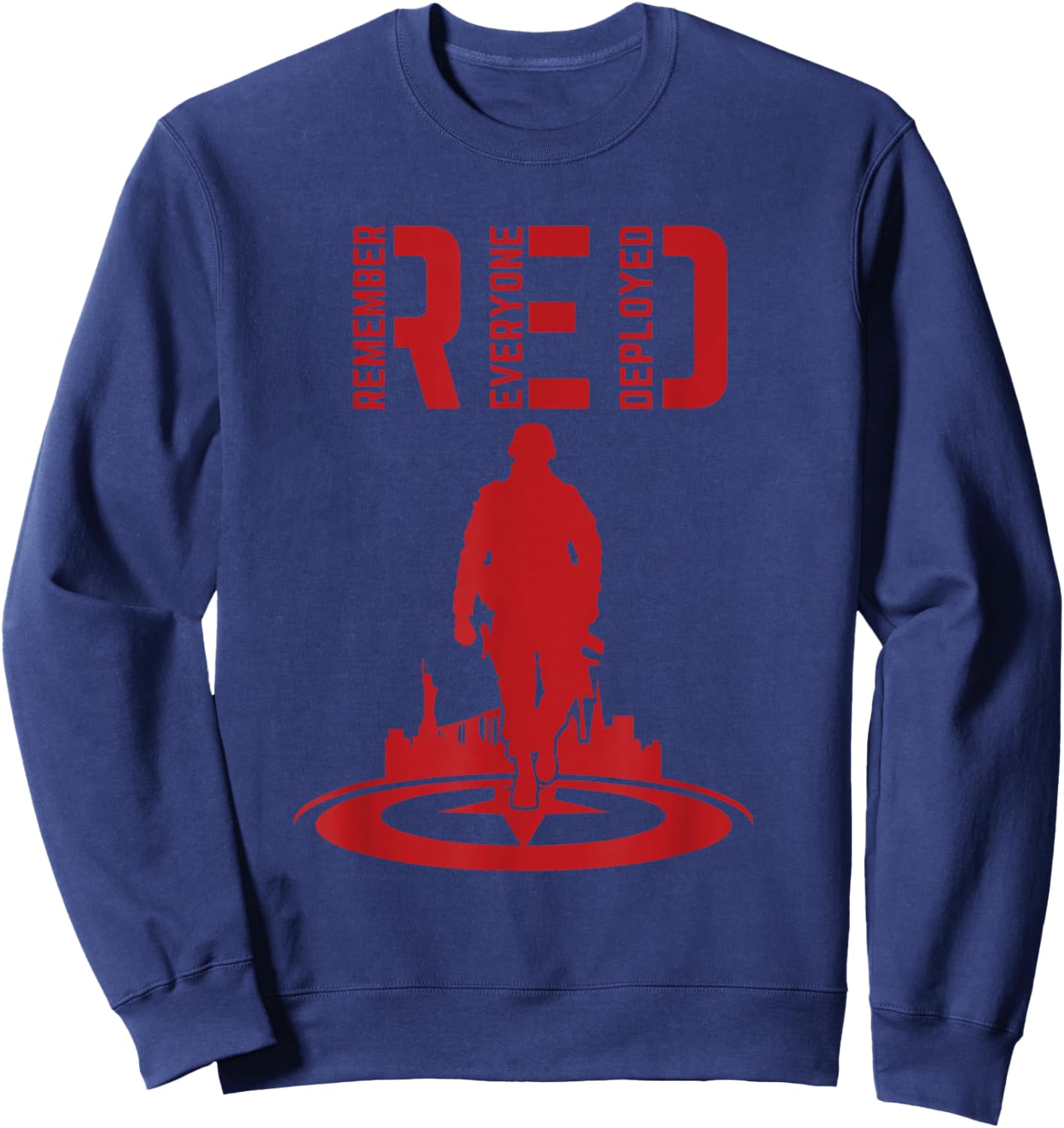 Retro US Army Military RED Friday Remember Everyone Deployed Sweatshirt - Sweatshirt | Navy