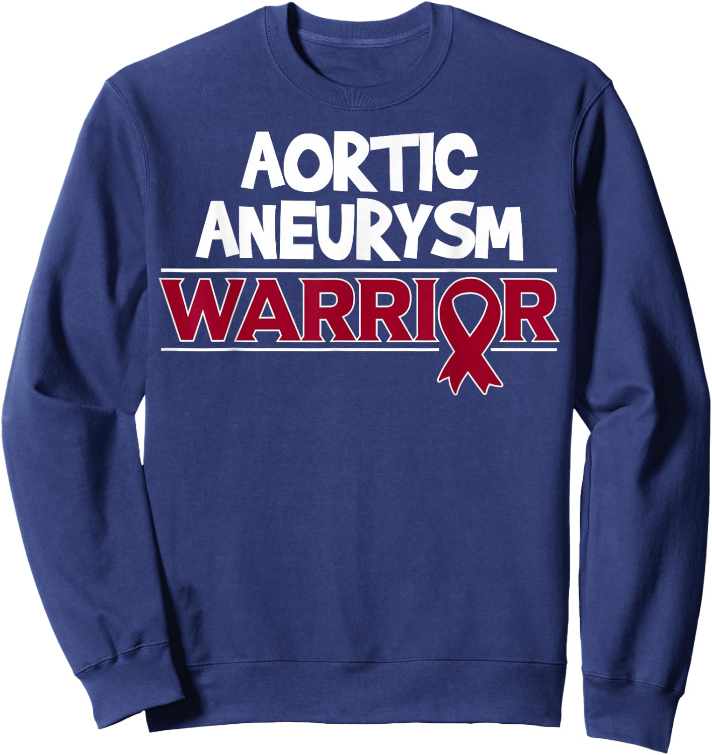 Aortic Aneurysm Survivor Burgundy Ribbon Sweatshirt - Sweatshirt | Navy