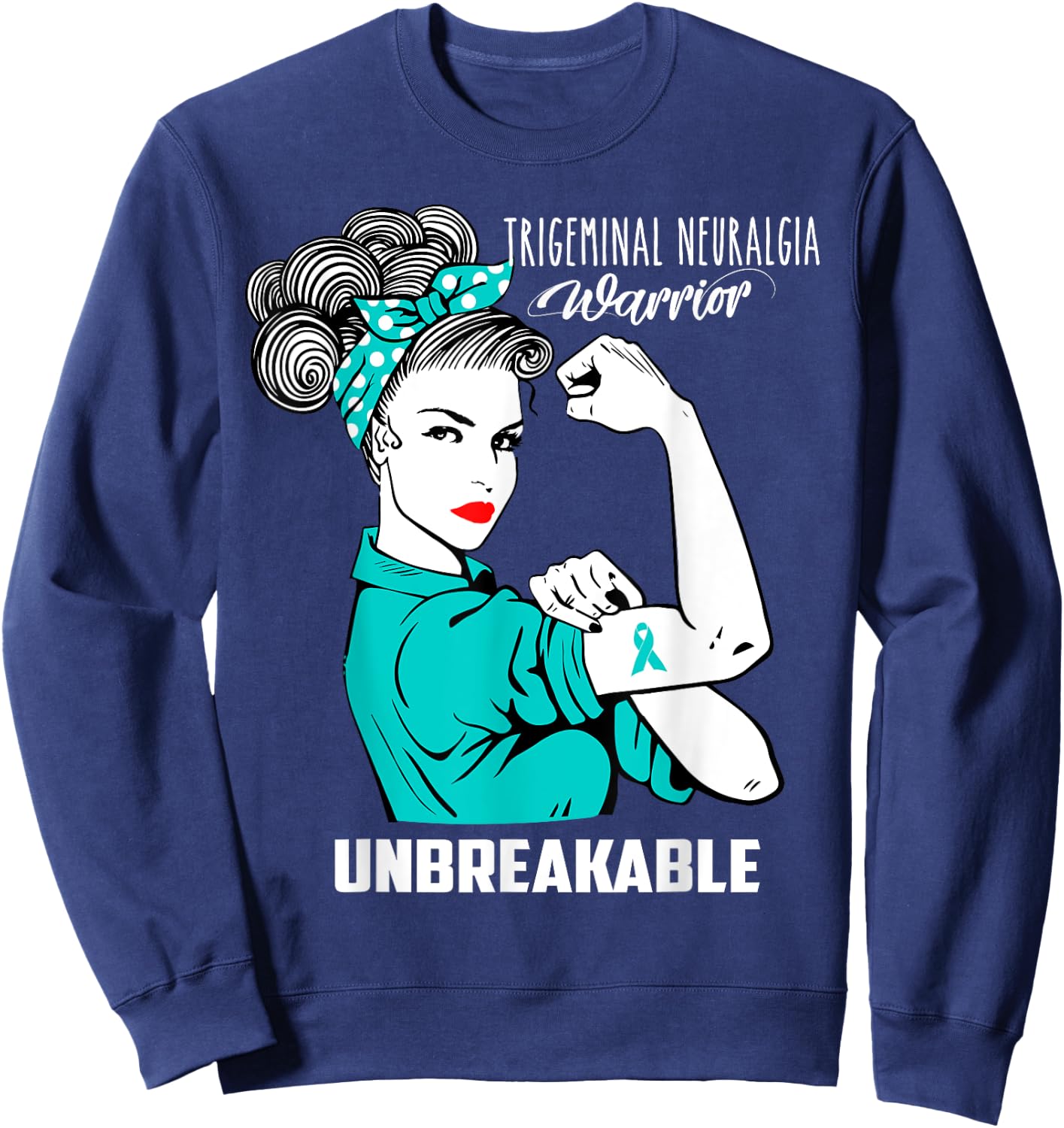 Trigeminal Neuralgia Warrior Unbreakable Awareness Gift Sweatshirt - Sweatshirt | Navy