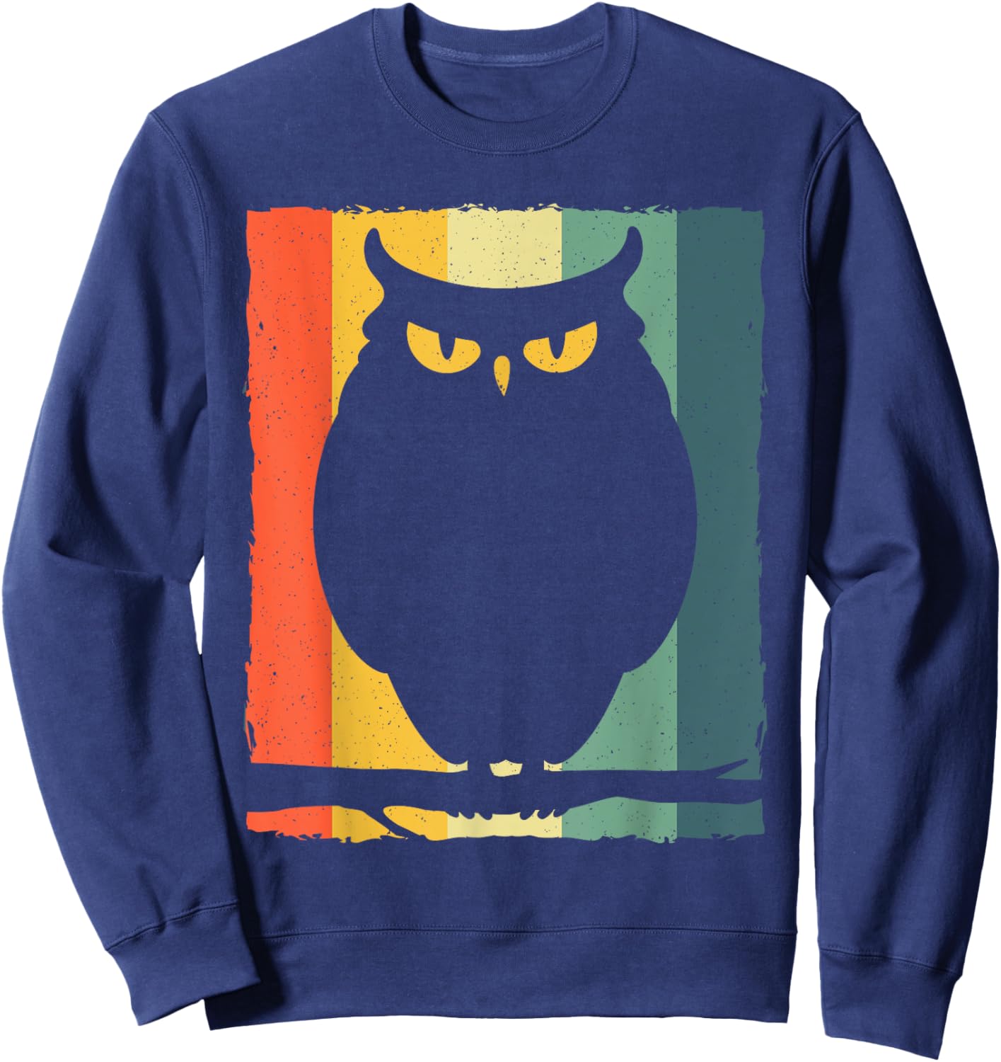 Vintage Owl Art Women Kids Owl Bird Owl Lover Sweatshirt - Sweatshirt | Navy