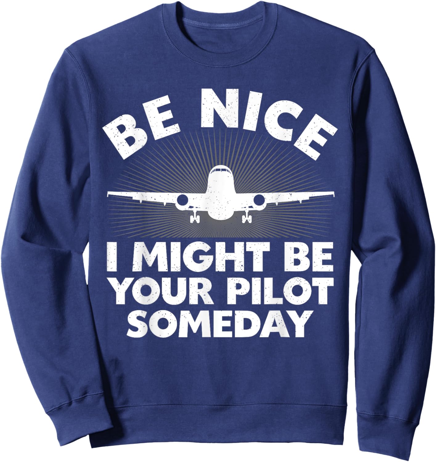 Funny Airline Pilot Art Women Aviation Future Pilot Sweatshirt - Sweatshirt | Navy