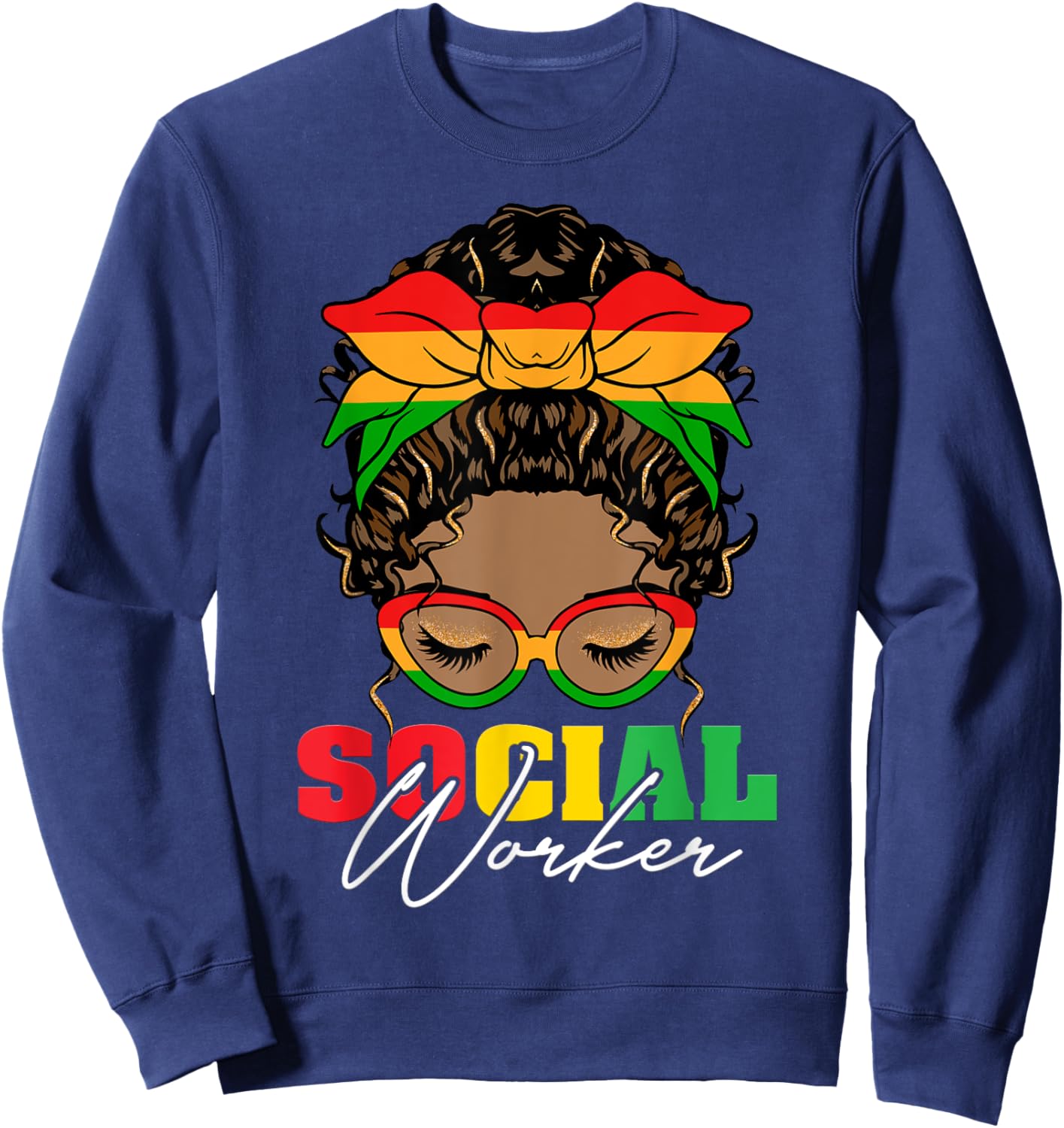 Black History Month Social Worker Social Work Month Women Sweatshirt - Sweatshirt | Navy