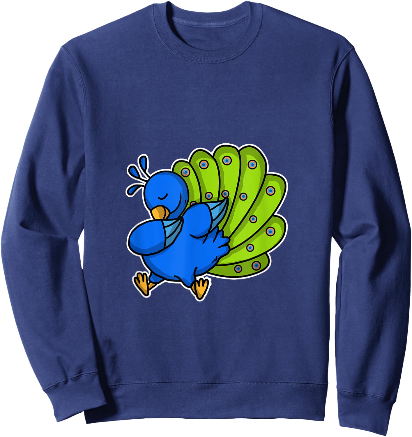 Funny Dabbing Peacock Gift Colourful Bird Dab Dance Sweatshirt - Sweatshirt | Navy
