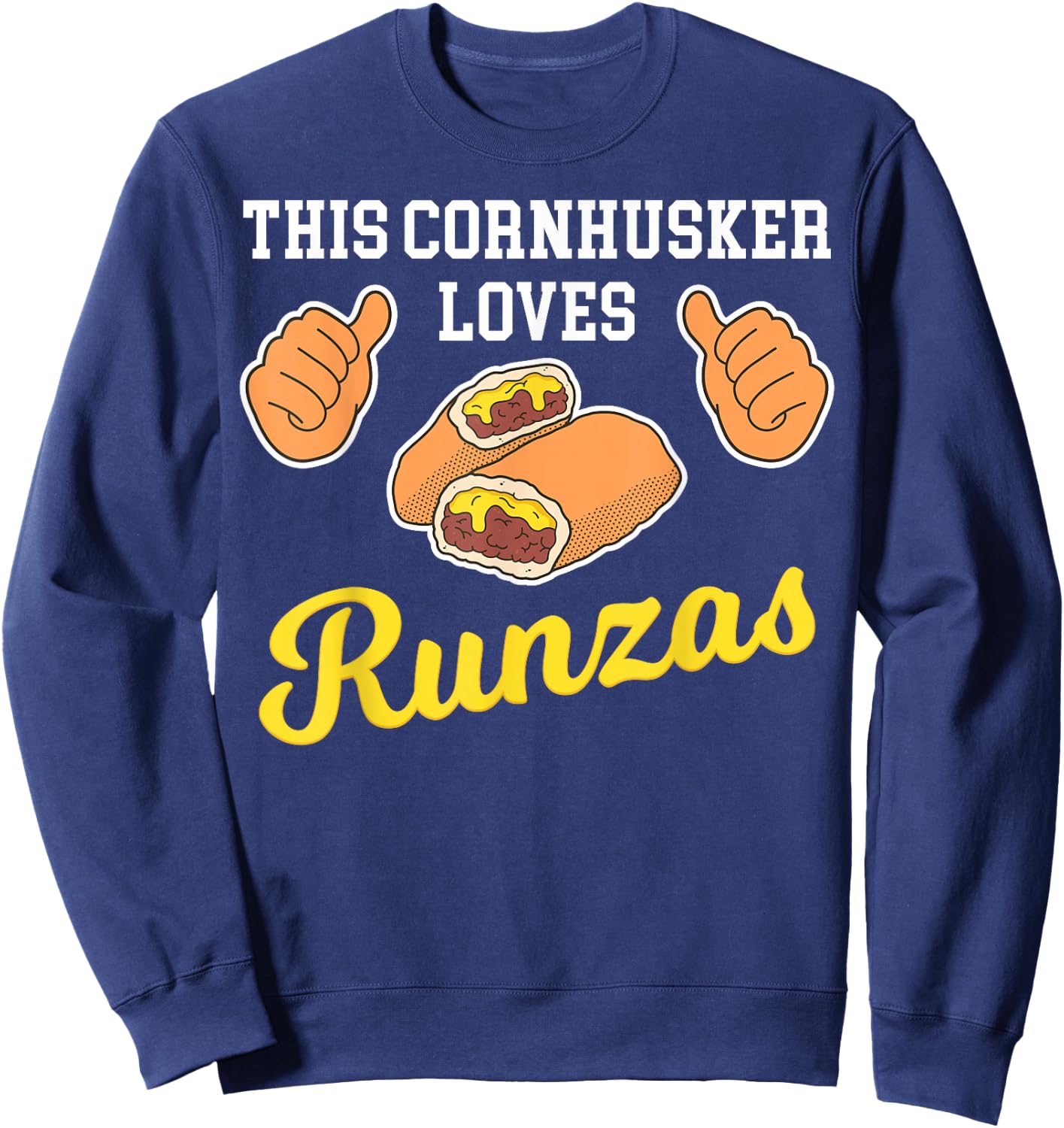 Thumbs Nebraska Sandwich Runza Sweatshirt - Sweatshirt | Navy