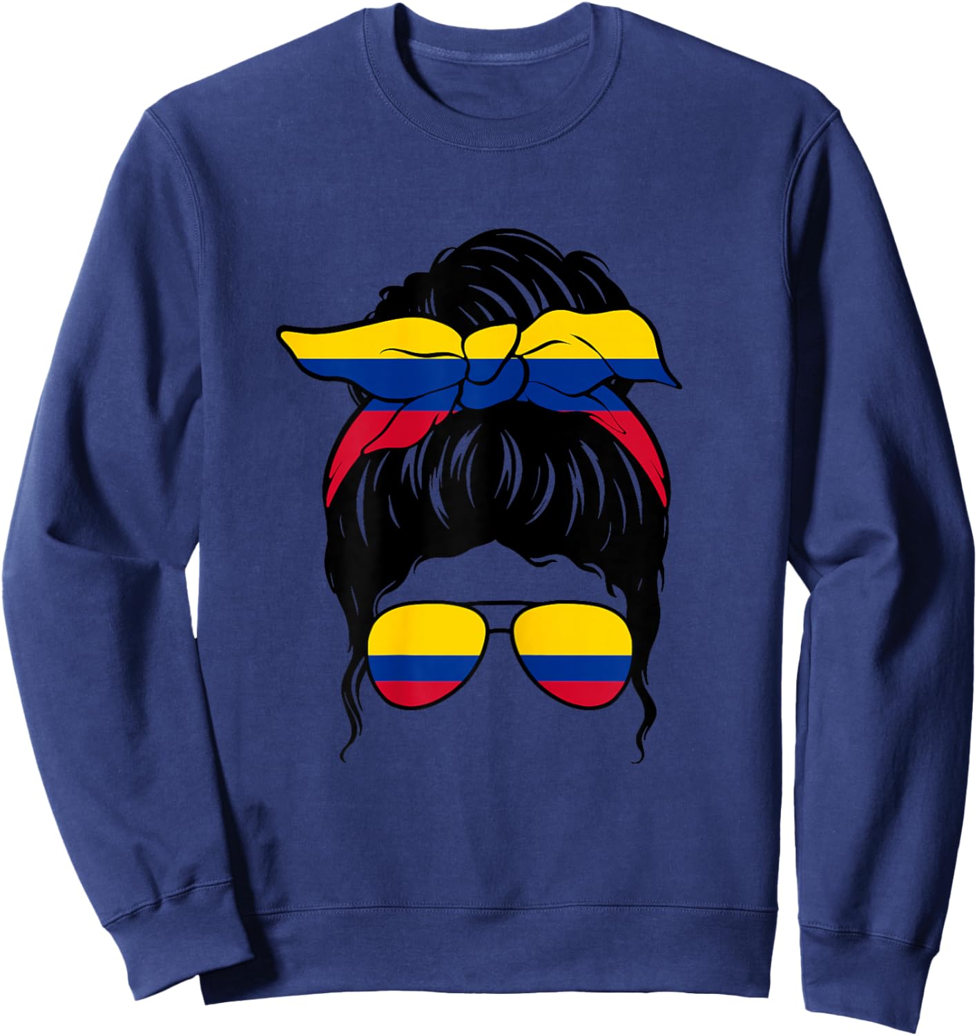 Colombian Girl Colombian Flag Colombian Proud Colombian Woman Sweatshirt - Sweatshirt | Navy