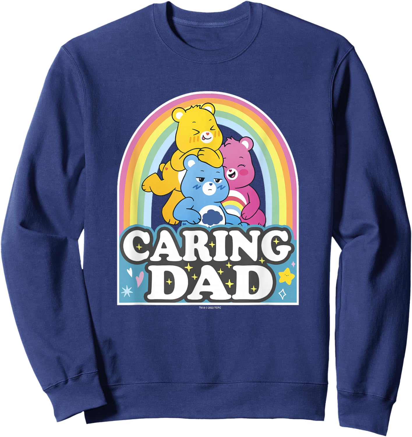 Care Bears Caring Dad Retro Rainbow Grumpy Group Shot Sweatshirt - Sweatshirt | Navy