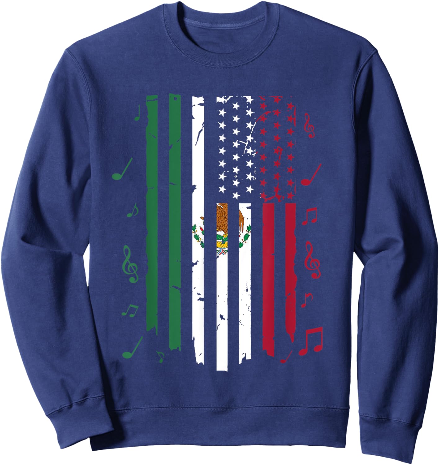 Mexico US Flag Patriot Mexican Flag American Flag Sweatshirt - Sweatshirt | Navy