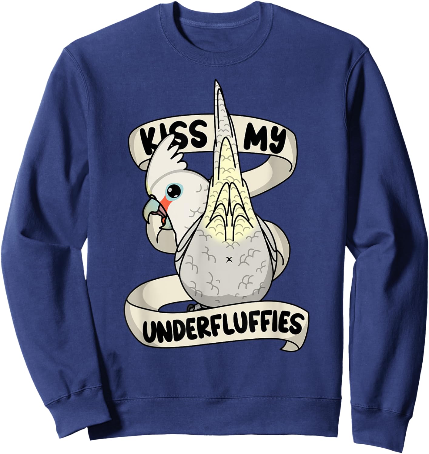 Kiss My Parrot Underfluffies I Goffins Cockatoo Sweatshirt - Sweatshirt | Navy