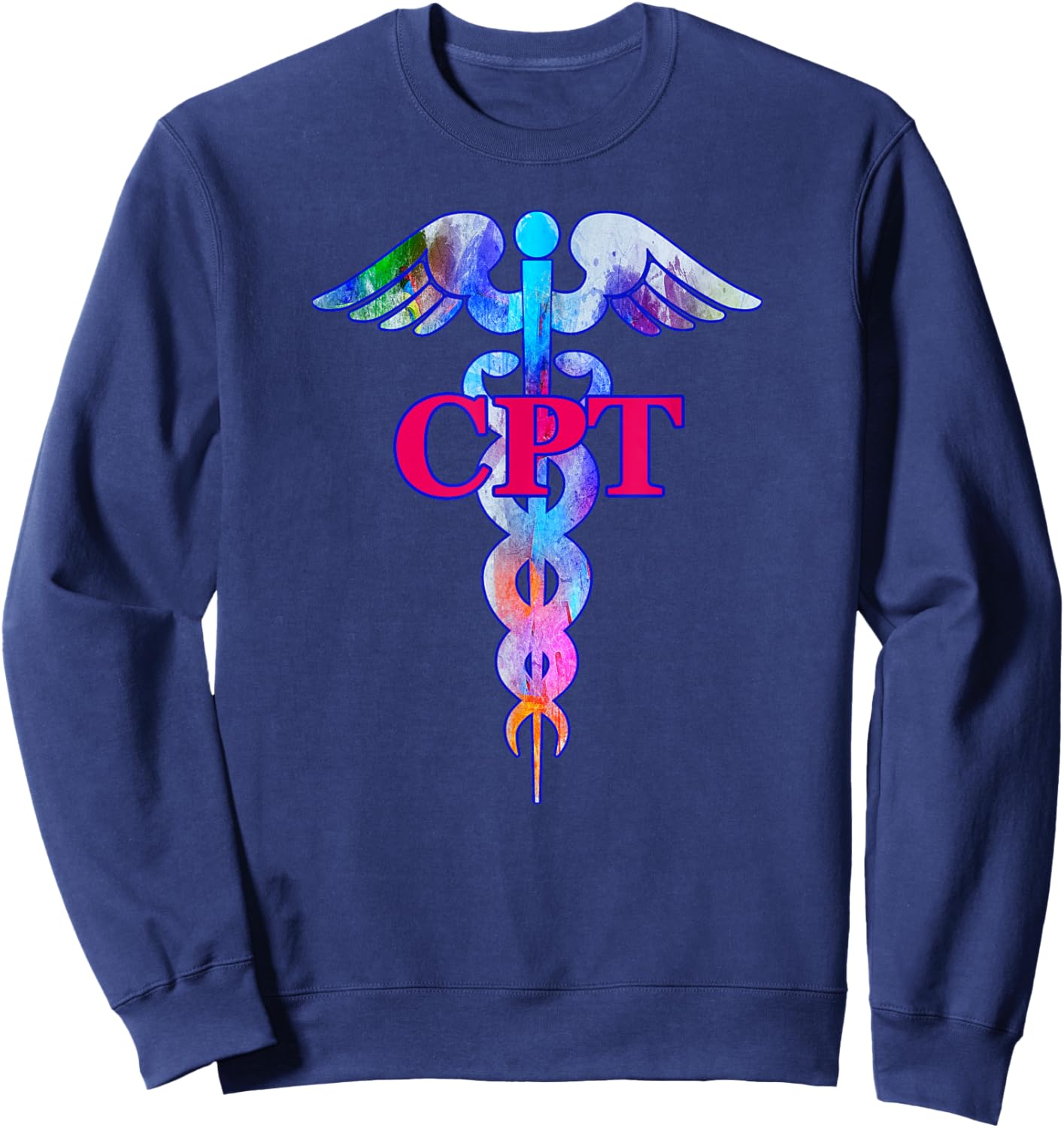 Certified Phlebotomy Technician CPT Caduceus Medical Symbol Sweatshirt - Sweatshirt | Navy