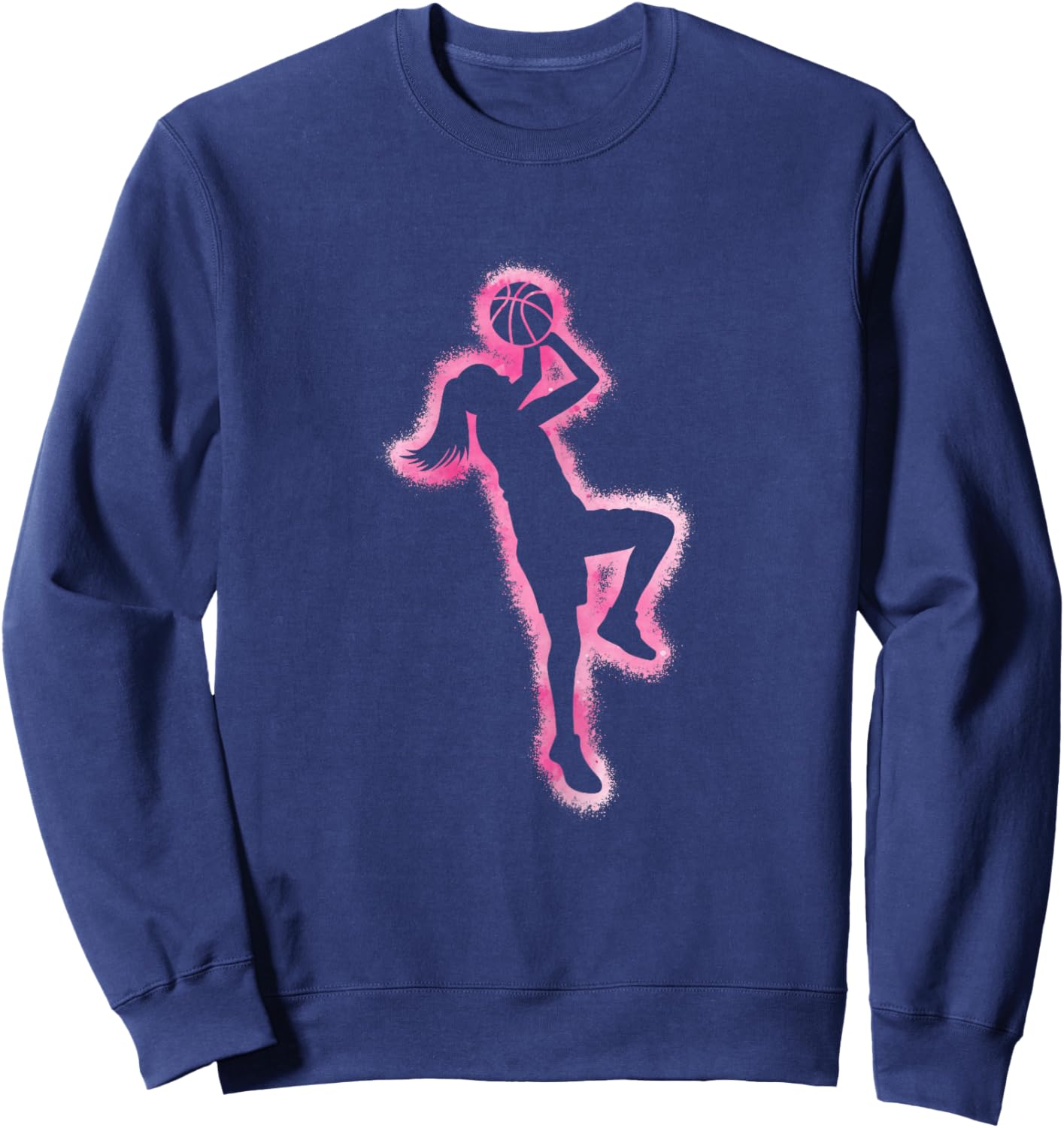 Cute Basketball Girl Basketball Player Women Girls Kids Sweatshirt - Sweatshirt | Navy