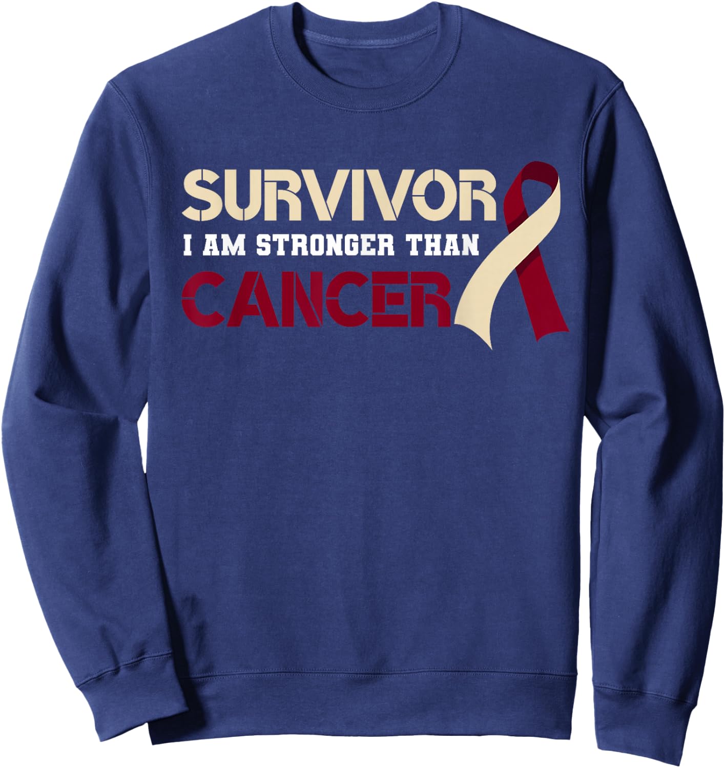 Survivor I'm Stronger Than Oral Head & Neck Cancer Survivor Sweatshirt - Sweatshirt | Navy