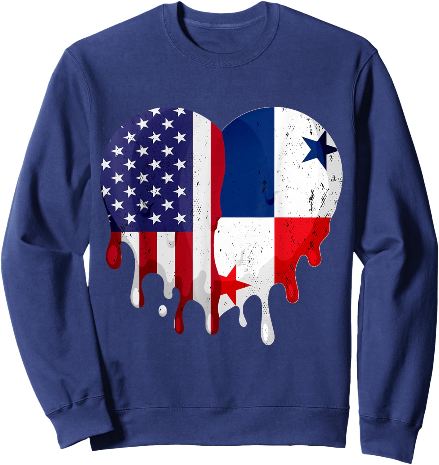 American Panamanian Hispanic Heritage Month Panama Heart Sweatshirt - Sweatshirt | Navy