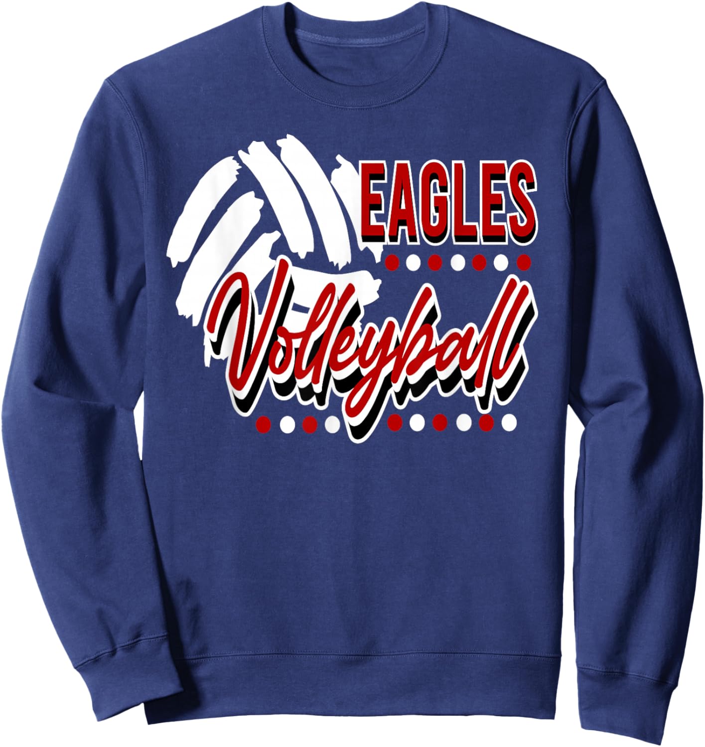 Eagles Volleyball Mom Player Red Black White Sweatshirt - Sweatshirt | Navy