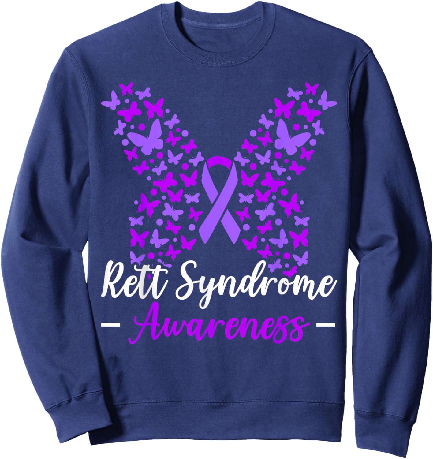 Rett Syndrome Awareness Rett Syndrome Warrior Sweatshirt - Sweatshirt | Navy