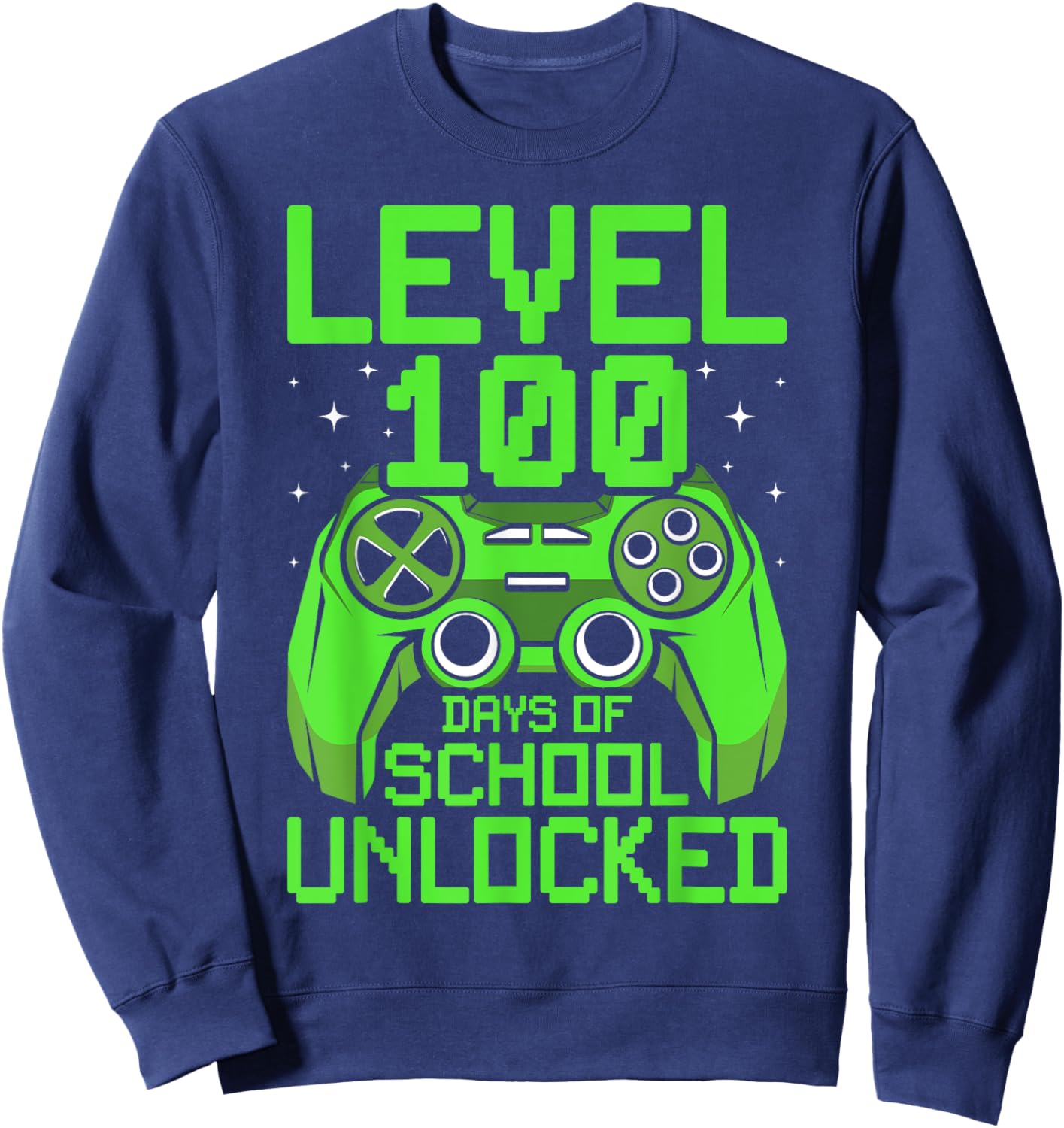 100th Day of School Boys Level 100 Days of School Unlocked Sweatshirt - Sweatshirt | Navy