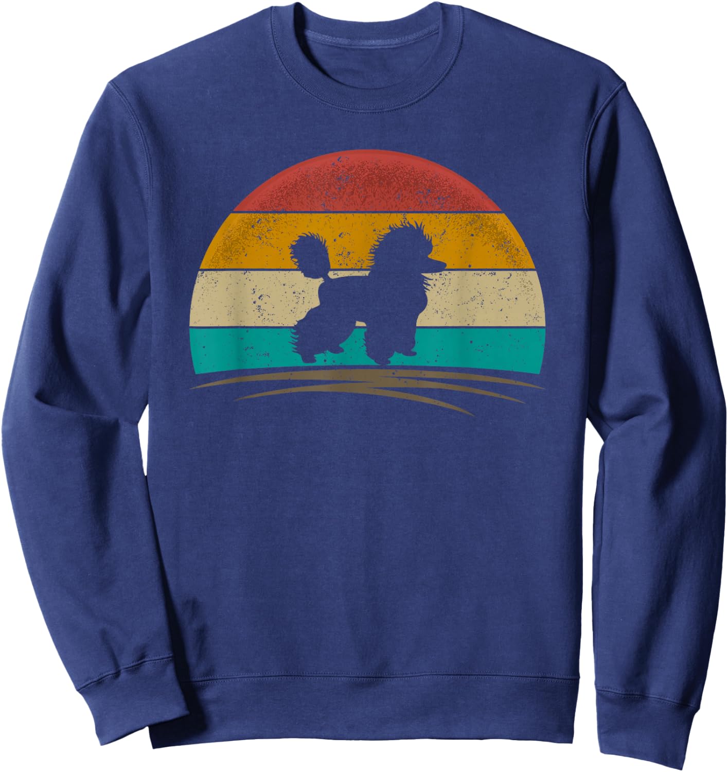 Retro Poodle Shirt Vintage Dog Poodle Lover Poodle Mom Dad Sweatshirt - Sweatshirt | Navy