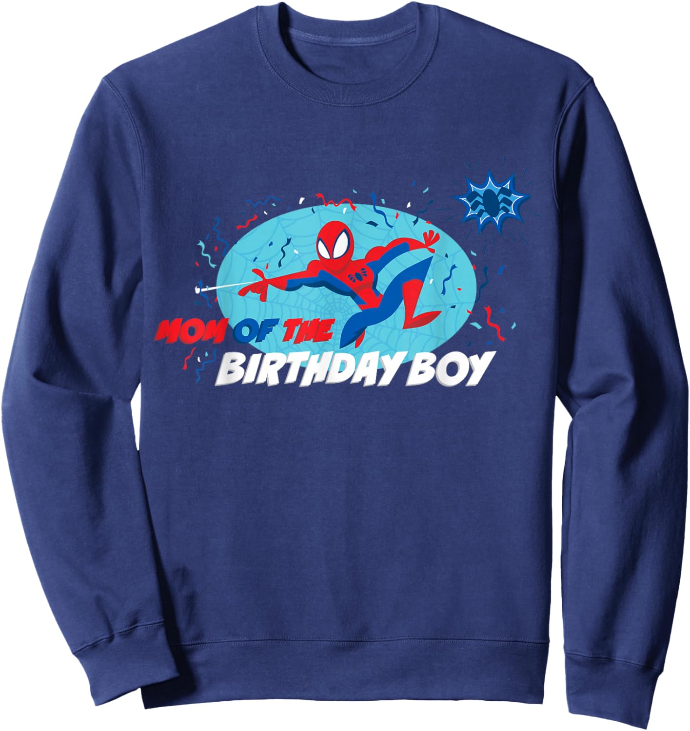 Marvel Spider-Man Toon Family Party Mom of the Birthday Boy Sweatshirt - Sweatshirt | Navy