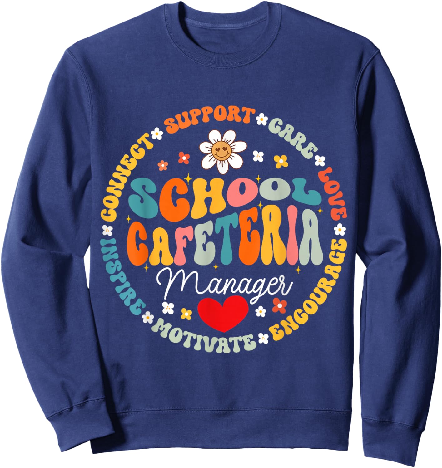 School Cafeteria Manager Food Services Crew Helper Squad Sweatshirt - Sweatshirt | Navy