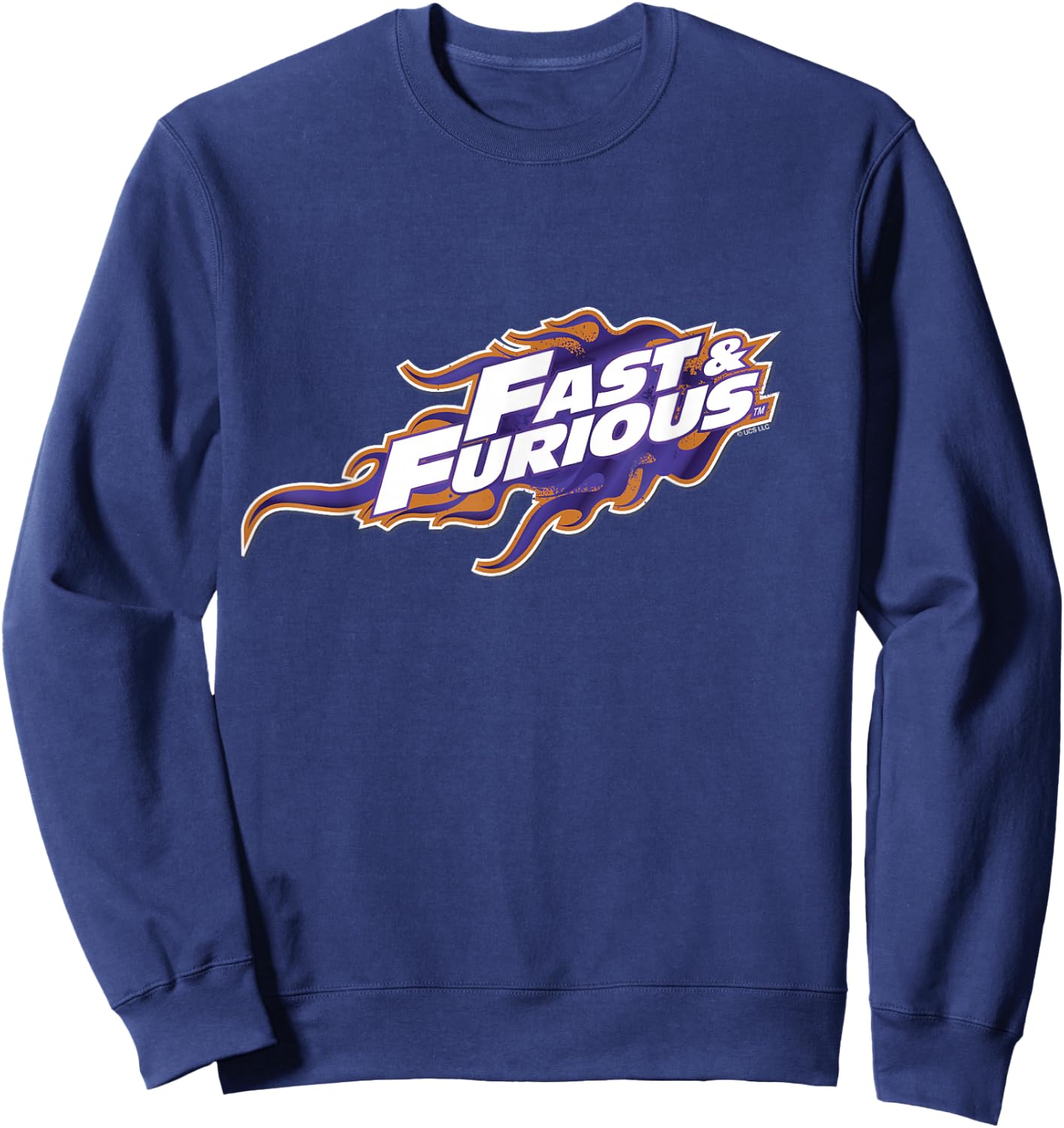 Fast & Furious Purple and Orange Flames Logo Sweatshirt - Sweatshirt | Navy