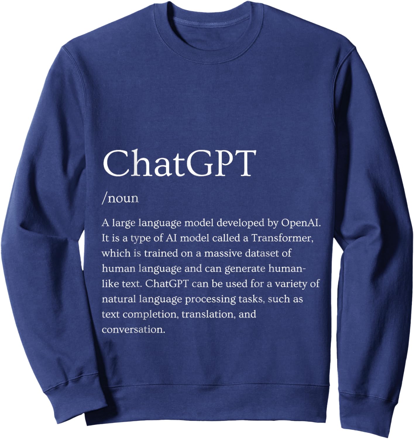 Definition of ChatGPT Sweatshirt - Sweatshirt | Navy