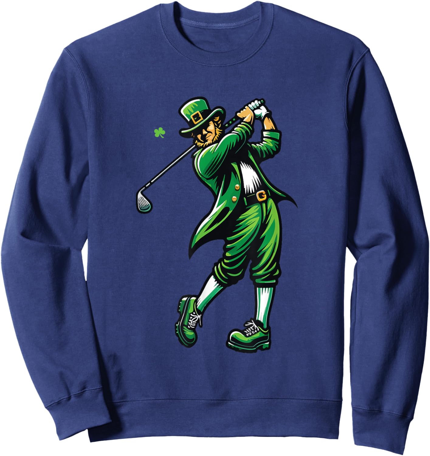 Golf St Patrick's Day Irish Leprechaun Golfer Golfing Sweatshirt - Sweatshirt | Navy