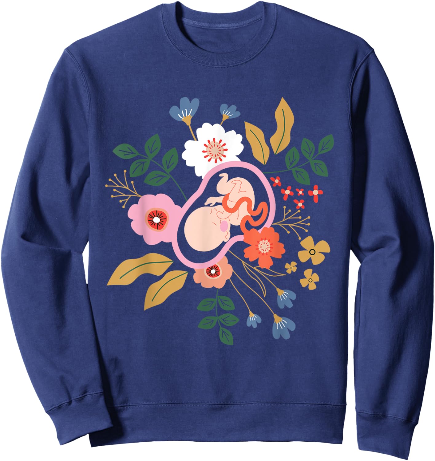 Floral Doula Midwifery - Midwives Childbirth Labor Assistant Sweatshirt - Sweatshirt | Navy