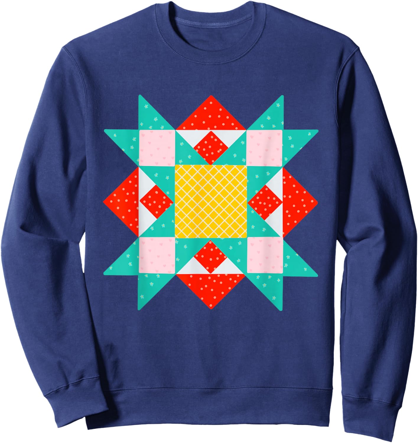 Quilt Block Barn Quilter Country Sweatshirt - Sweatshirt | Navy