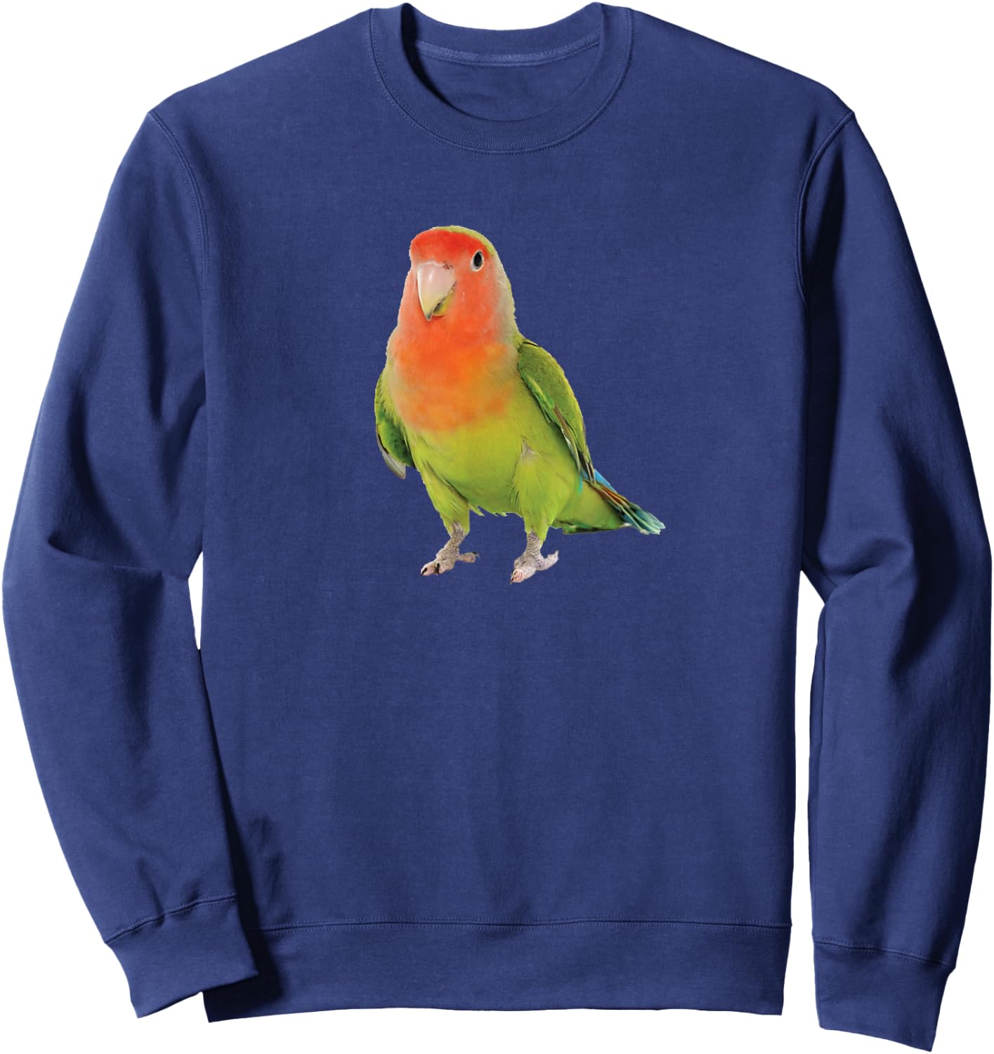 Peach Faced Lovebird Parakeet Face Sweatshirt - Sweatshirt | Navy