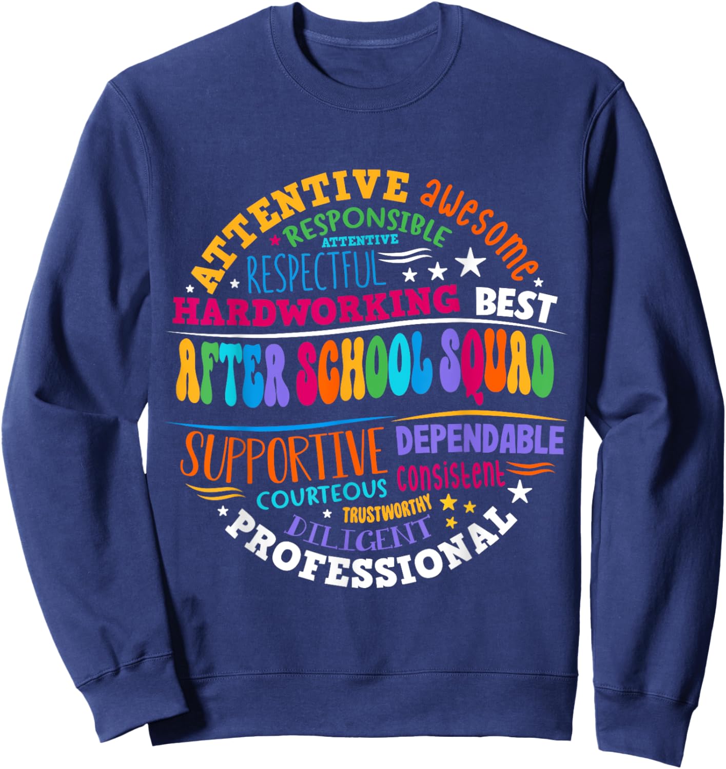 Groovy After School Squad After School Program Staff Sweatshirt - Sweatshirt | Navy