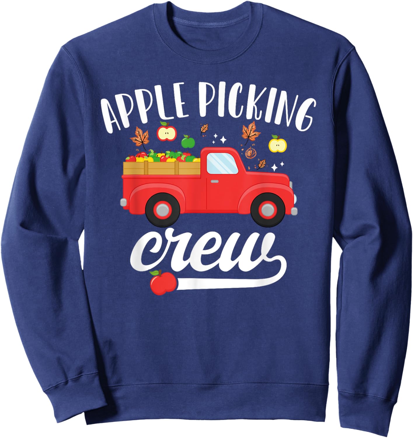 Apple Picking Crew Apple Picking Squad Cute Harvest Season Sweatshirt - Sweatshirt | Navy