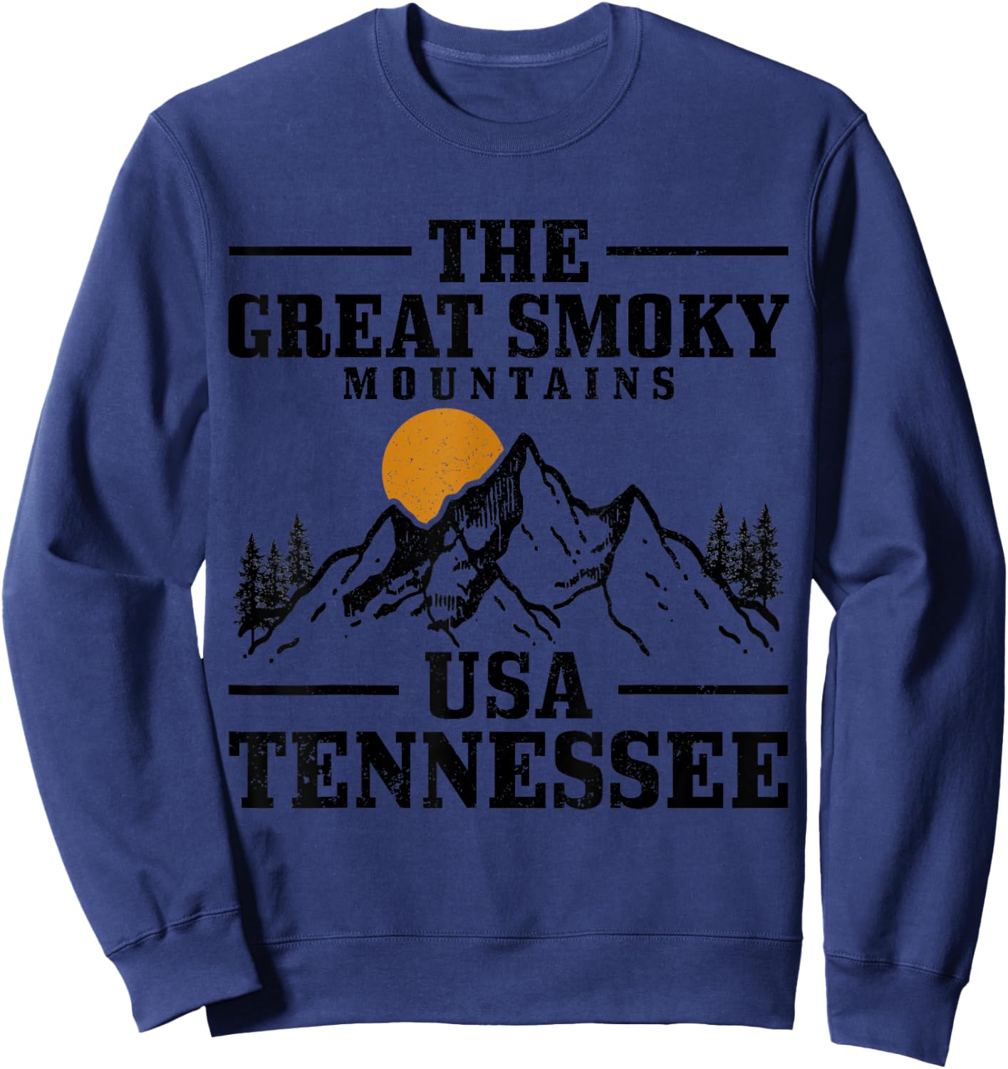 Great Smoky Mountains Tennessee Hiking TN Vintage Sweatshirt - Sweatshirt | Navy
