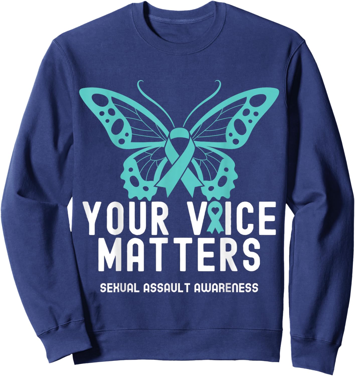 Your Voice Matters Shirts Sexual Assault Awareness Month Sweatshirt - Sweatshirt | Navy