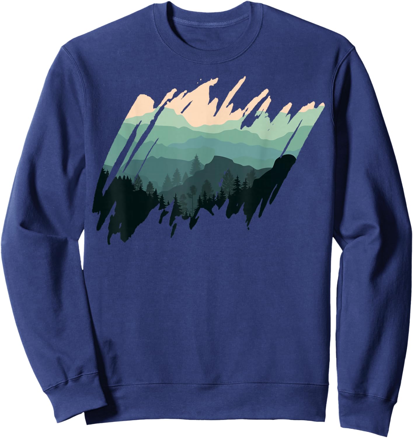 Timeless Mountain, Nature Trees and Forest Sweatshirt - Sweatshirt | Navy