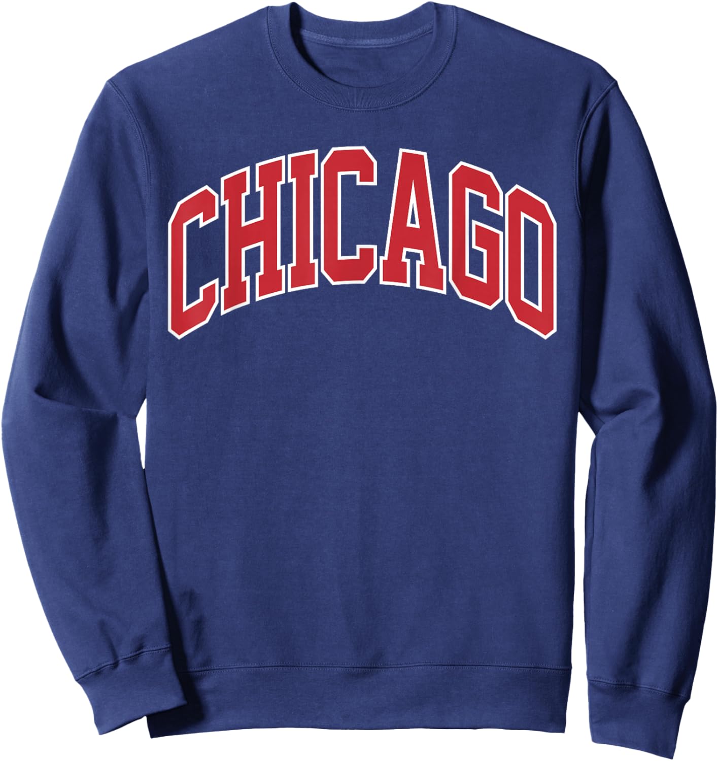 Retro Chicago Throwback Classic Chicago Men Women Red Blue Sweatshirt - Sweatshirt | Navy