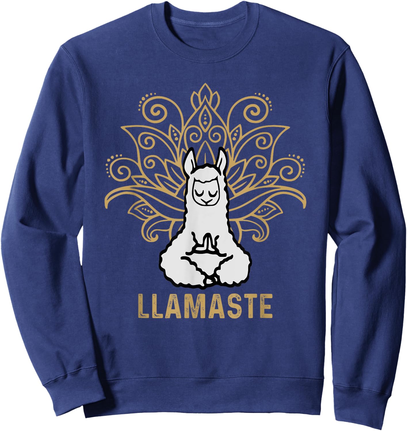 Llamaste Yoga Gift Women Kids Lover Llama Yoga Sweatshirt - Sweatshirt | Navy