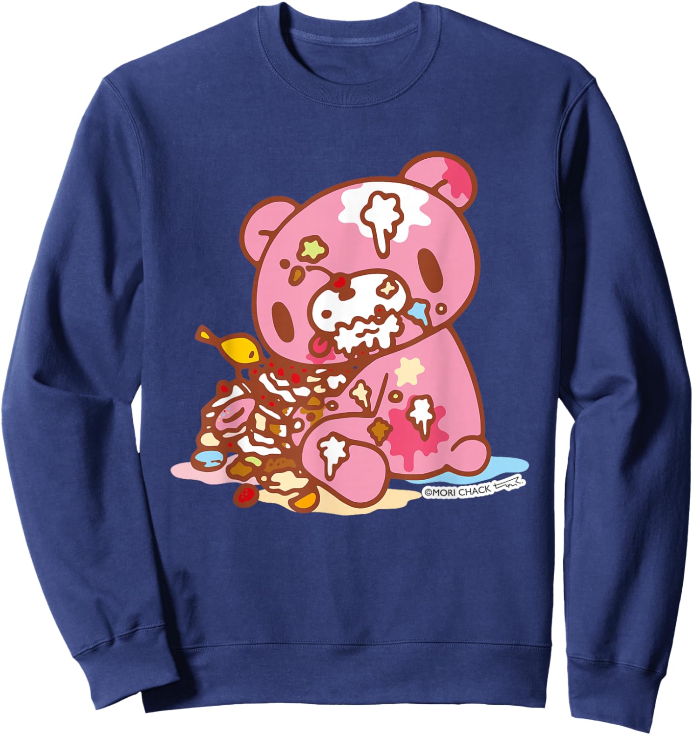 Gloomy Bear The Naughty Grizzly Junk Food Feast Anime Sweatshirt - Sweatshirt | Navy