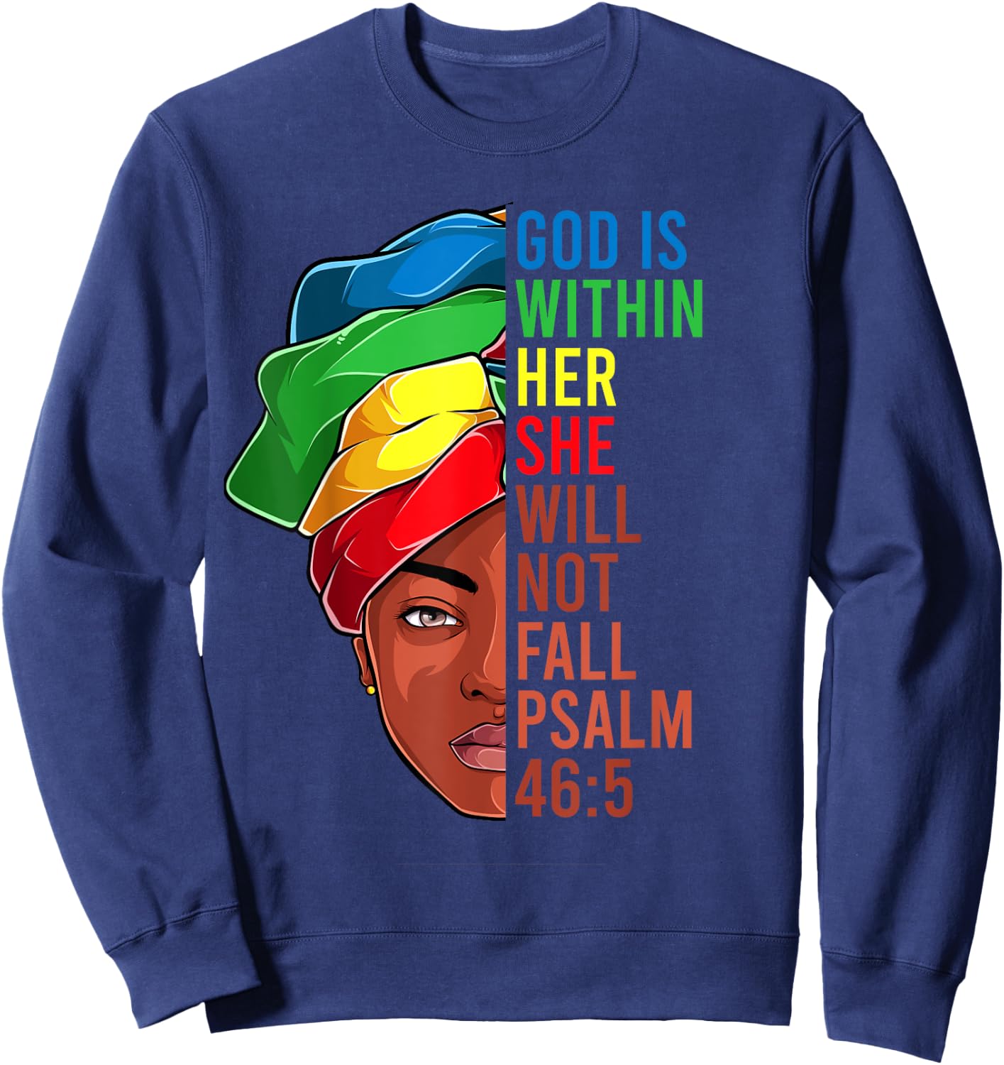 African American Apparel, Jesus Christian Black Women Sweatshirt - Sweatshirt | Navy